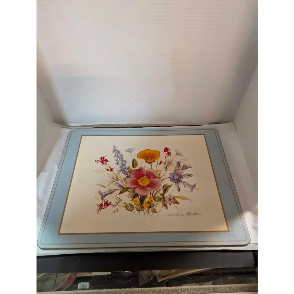 Pimpernel Furber Flowers Vintage Cork Placemats Set of Four English Garden